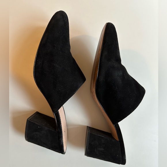 EUC - J. Crew Sophie Black Suede Block Heel Slip On Mules - Picture 6 of 9